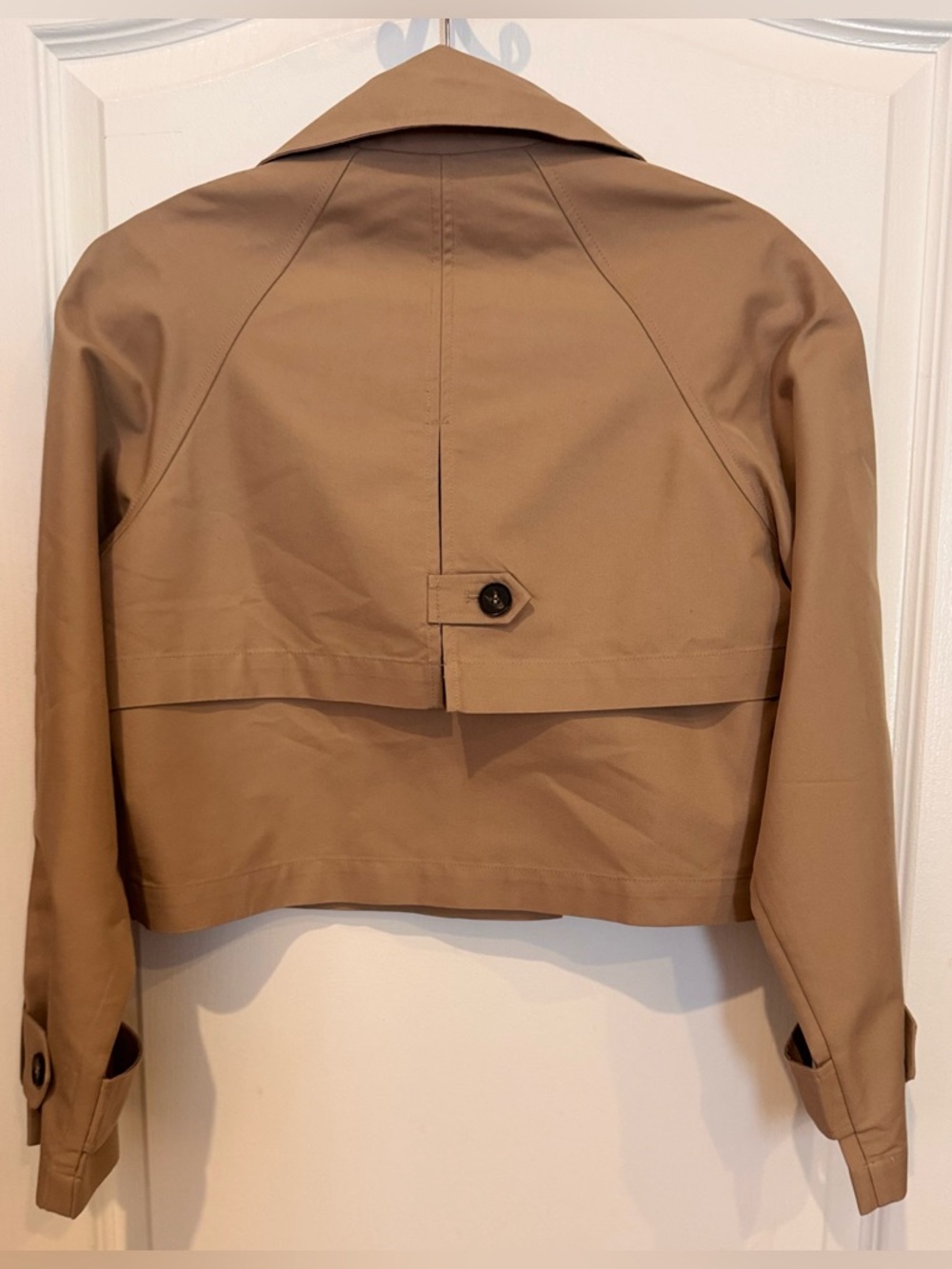 ZARA Crossover Cropped Trench Coat Jacket XS Taupe Brown NWOT - Picture 10 of 12